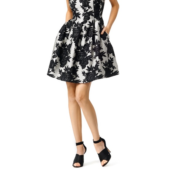 NWOT Jacquard Silver Black Gray Dress - Picture 2 of 4